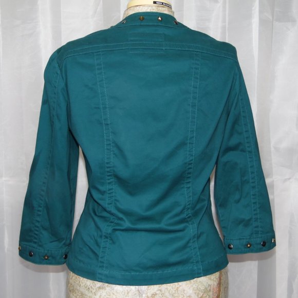 Live a little Teal Studded Jacket - Picture 4 of 8